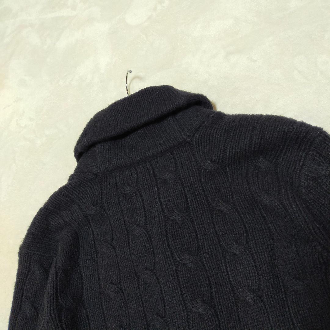 美品　ポロラルフローレン　ショールカラー　ケーブルニットカーディガン　胡桃釦