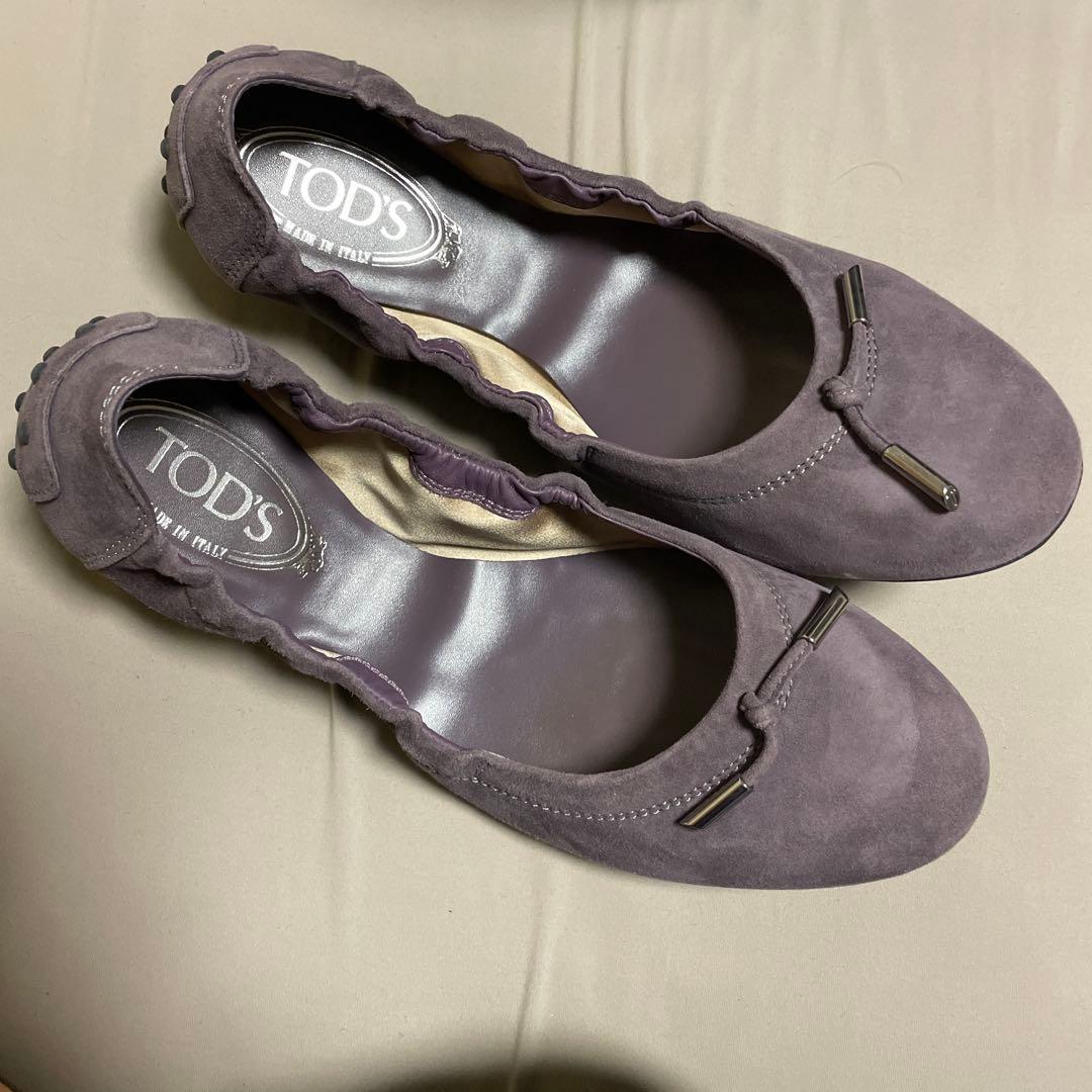 トッズ フラットパンプス ドライビングシューズ　　パープル　スエードTOD’S