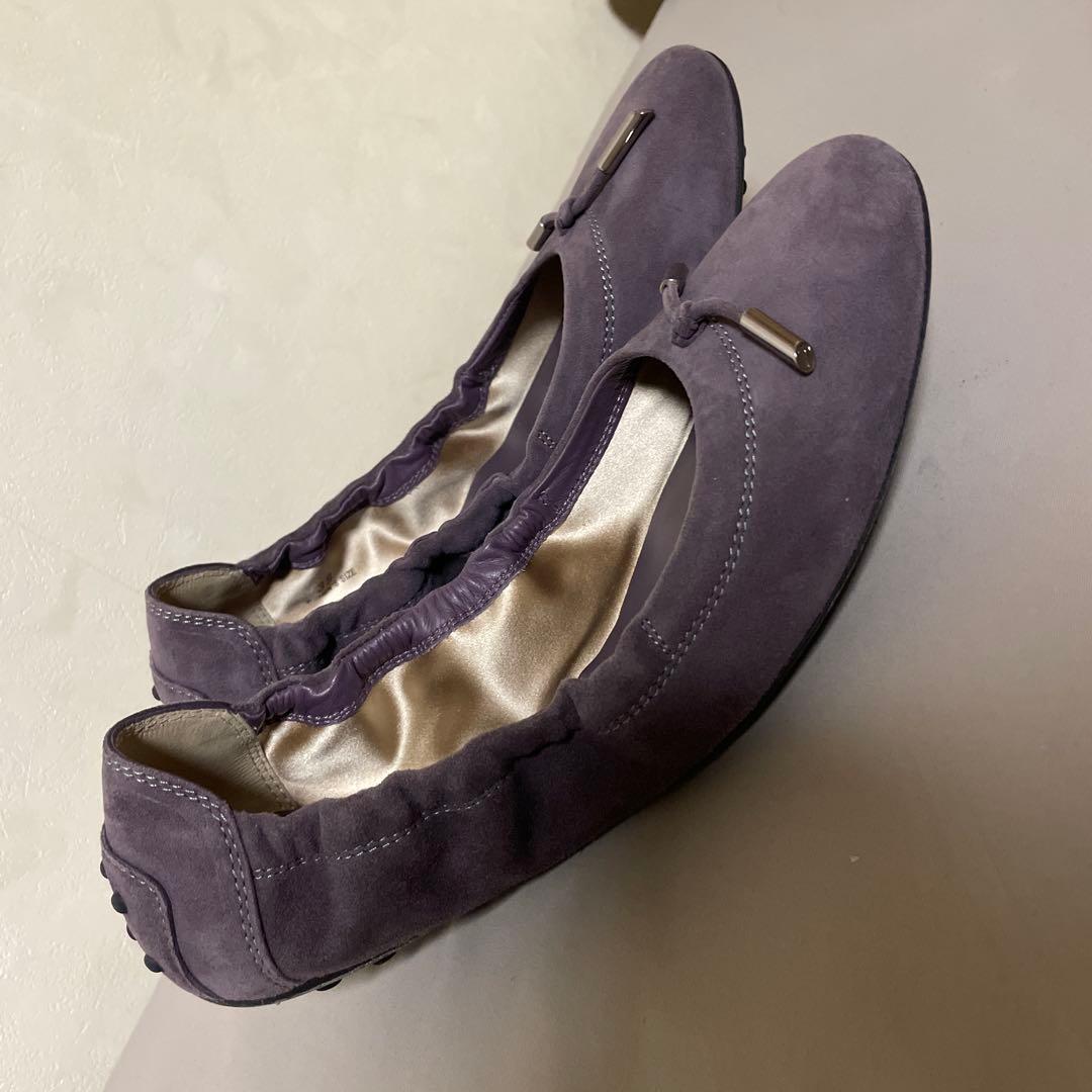 トッズ フラットパンプス ドライビングシューズ　　パープル　スエードTOD’S