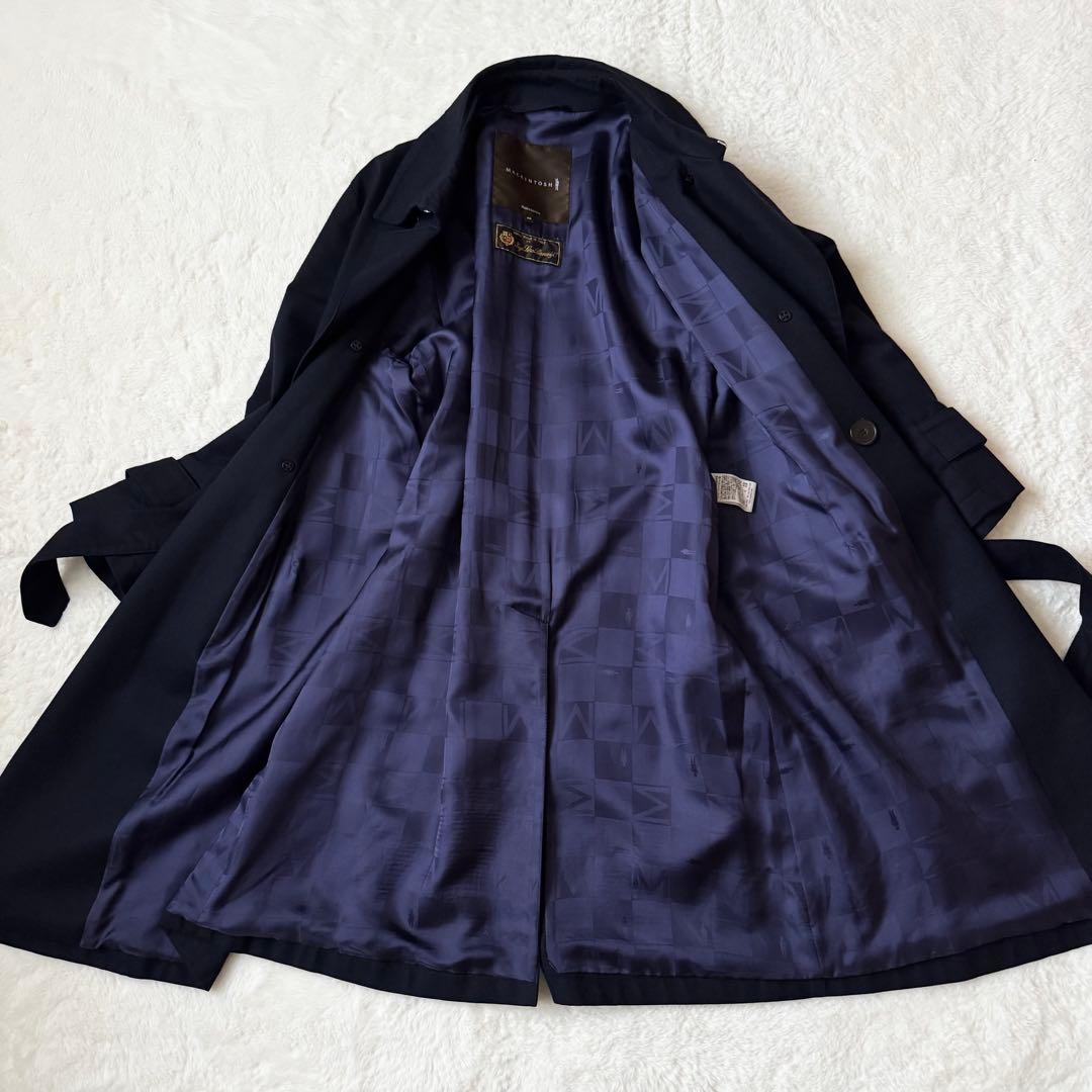 美品　MACKINTOSH ロロピアーナ 最高級ウール トレンチコート 紺　40