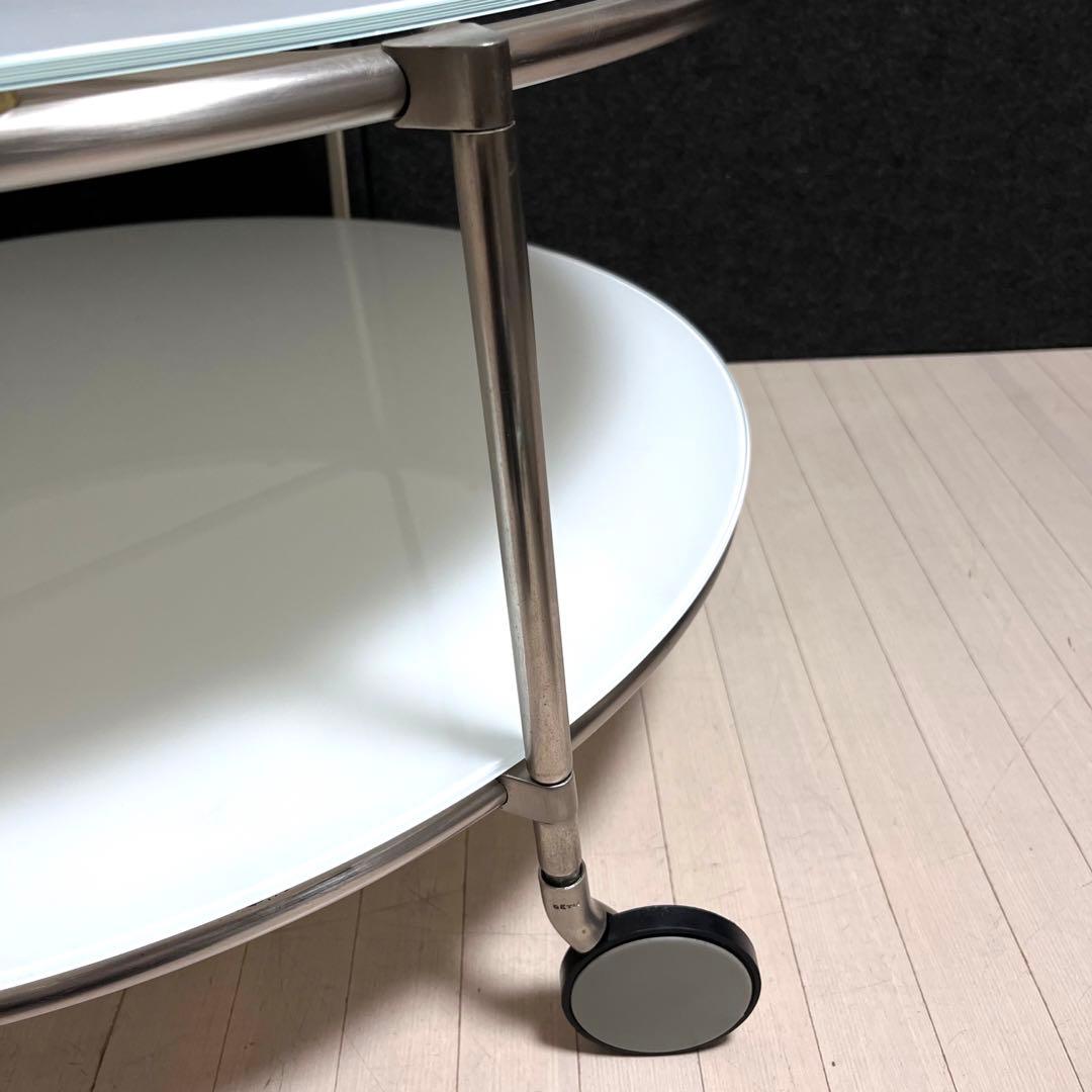 イケア　STRIND ストリンド　ガラステーブル　円形テーブル　ローテーブル