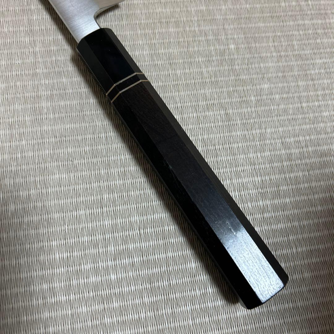 尺二　切り付け　柳刃　包丁　和包丁　本焼　V金10号　鬼反り　黒檀黒水牛八角柄