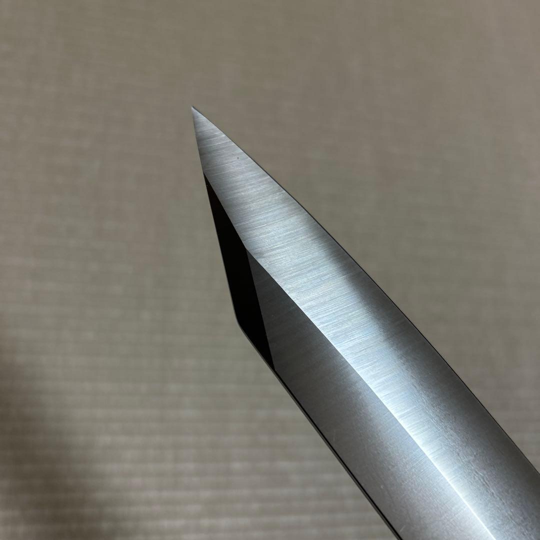 尺二　切り付け　柳刃　包丁　和包丁　本焼　V金10号　鬼反り　黒檀黒水牛八角柄
