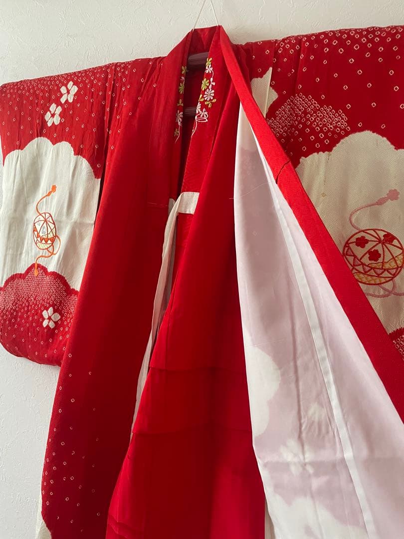 七五三　小さめ7歳さん　6歳　正絹お着物セット