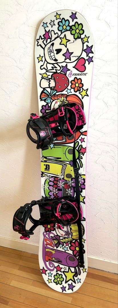 【FANATIC】カラフルなスノーボードビンディングセット140cm