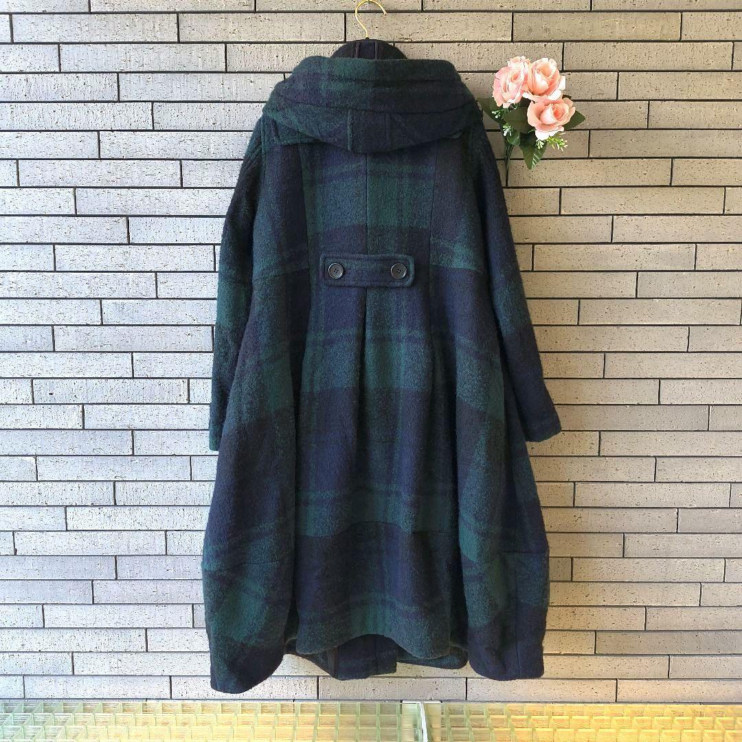 ❤【レフリー】✨美品　ダッフルコート　タータンチェック　バルーン　M