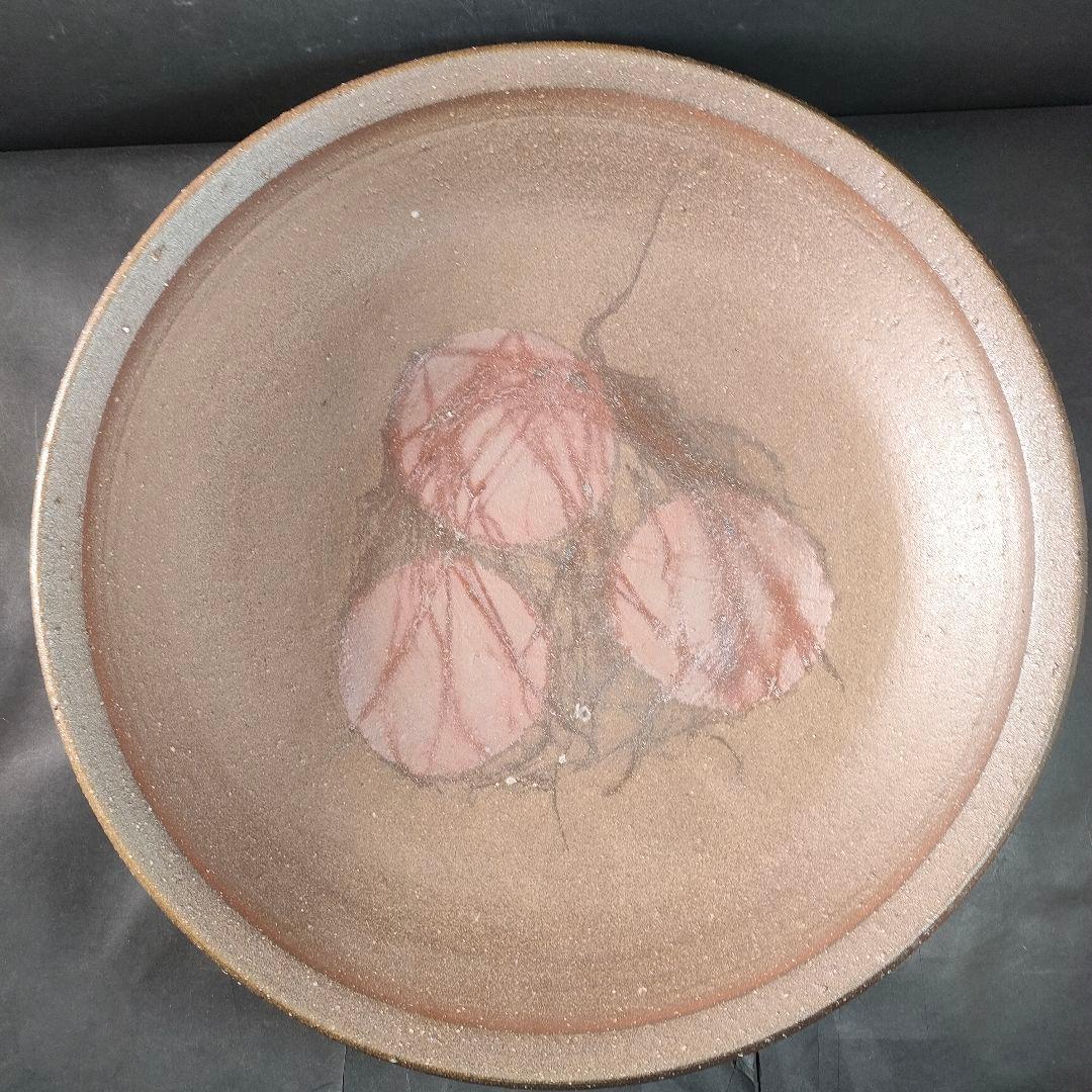 C13-4/備前焼/久郷剛司/備前大皿/共箱/床飾/懐石料理/懐石道具