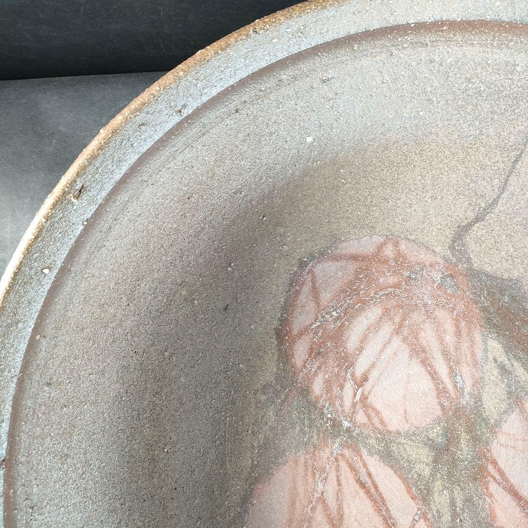 C13-4/備前焼/久郷剛司/備前大皿/共箱/床飾/懐石料理/懐石道具