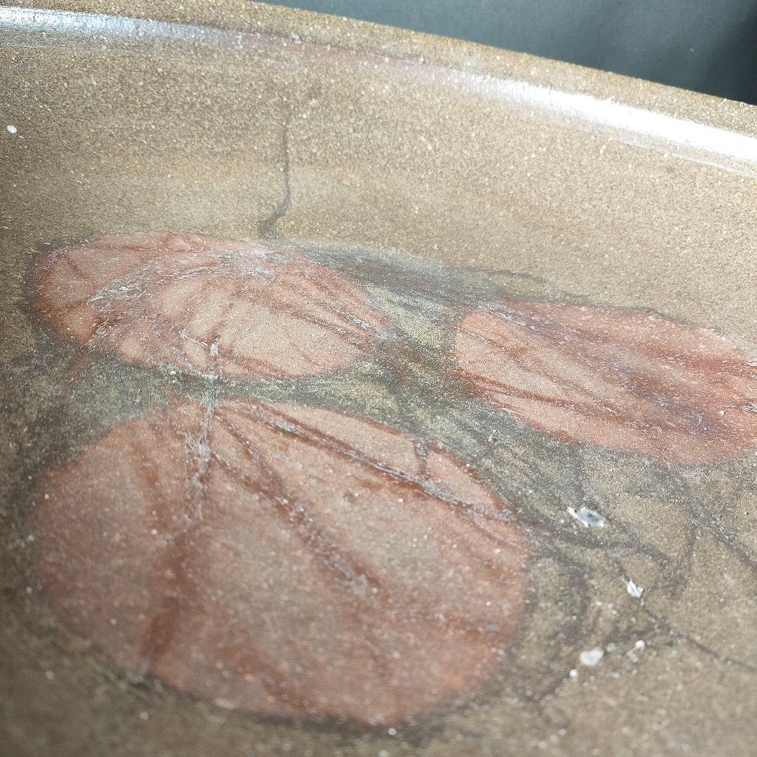 C13-4/備前焼/久郷剛司/備前大皿/共箱/床飾/懐石料理/懐石道具