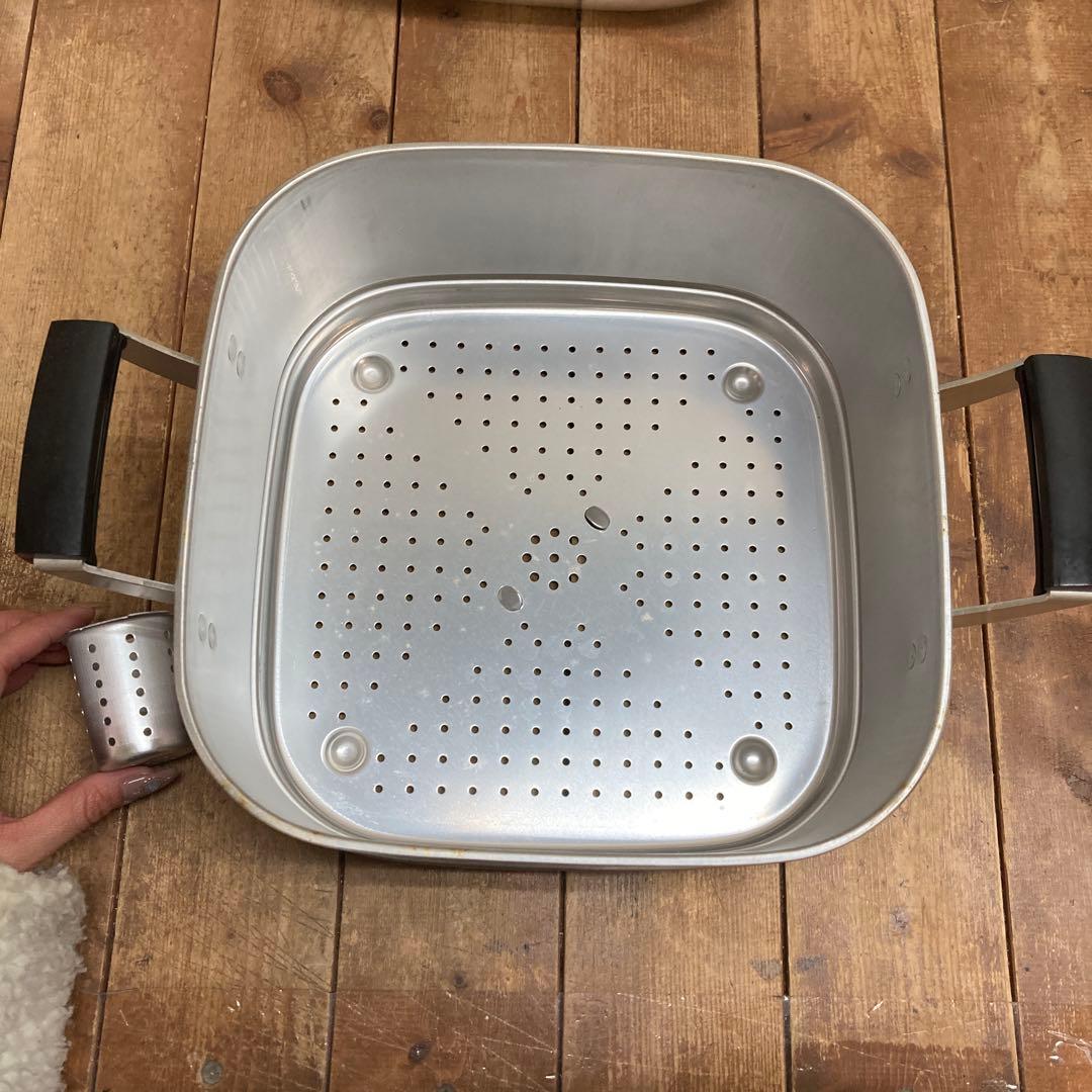 E2 マルマス 二重蒸し器 角型 アルミ製 2段 蒸し料理 蒸し器 二重蒸し器