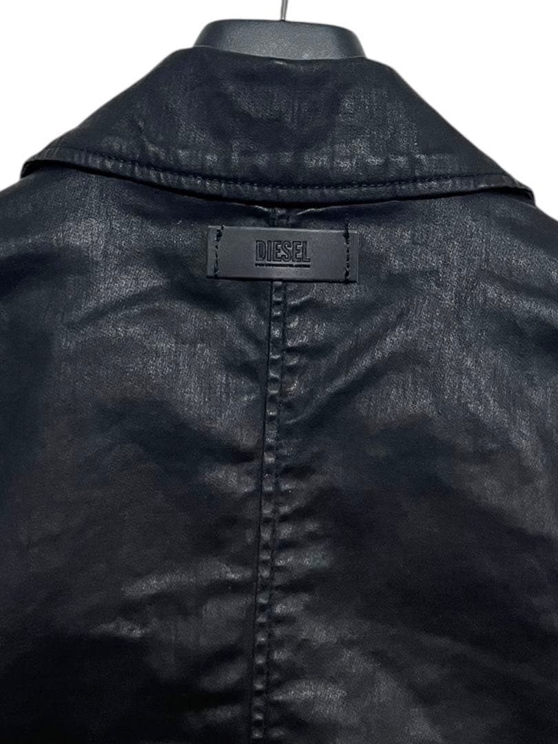 y2k DIESEL コーティングダブルライダースジャケット　ブラック　XS