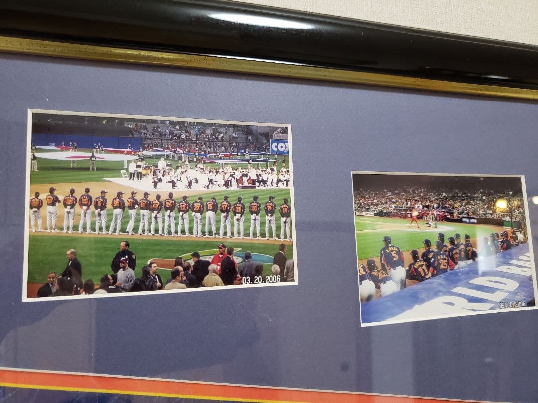 WBC 2006 優勝記念ペナントフラッグ 王貞治監督他16人サイン付 額装