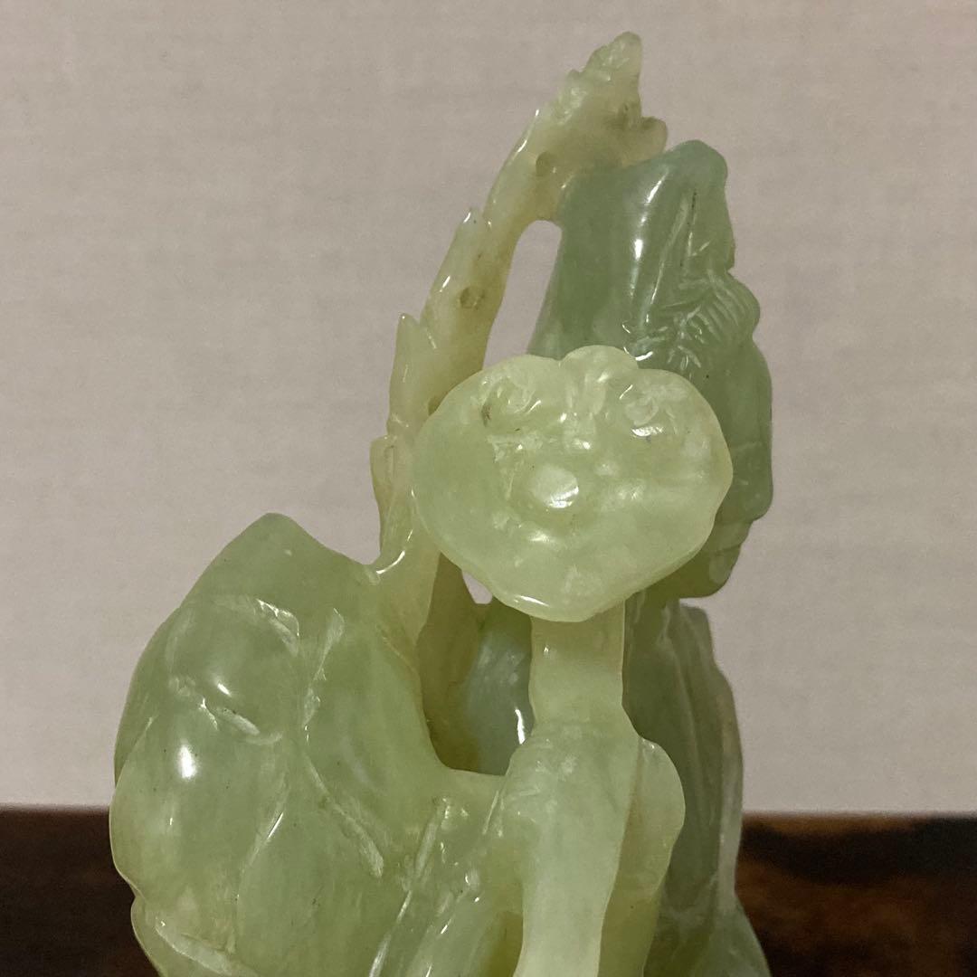 翡翠 観音菩薩 仏像 置物 彫刻 工芸品 美術品 骨董 レトロ