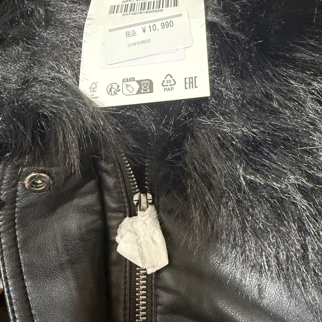 ZARA 取り外し可能なフェイクファー襟付きジャケット Sサイズ