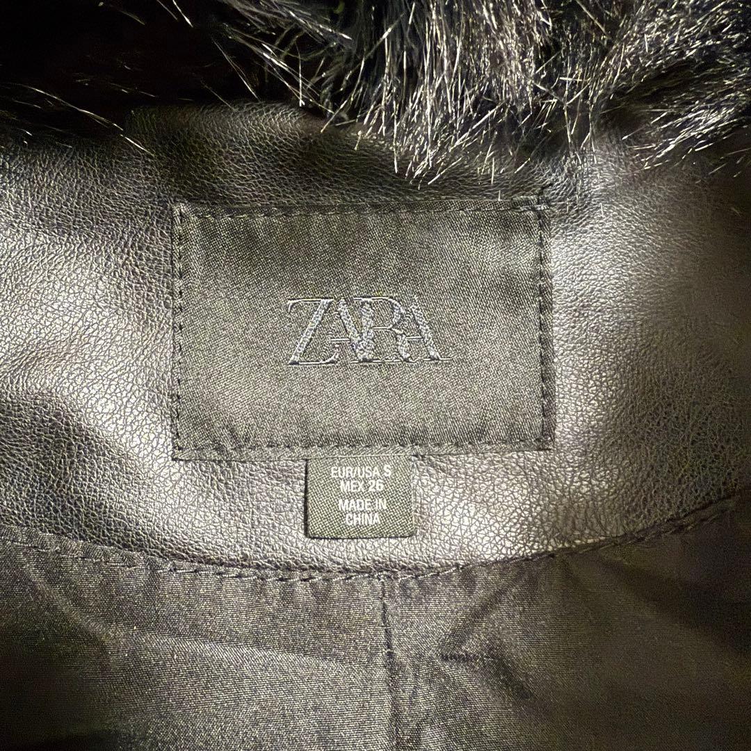 ZARA 取り外し可能なフェイクファー襟付きジャケット Sサイズ