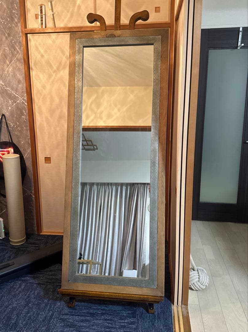 高級　特大姿見　鏡　ビッグミラー　全身鏡　イーゼル　2点セット　ブティック　店舗