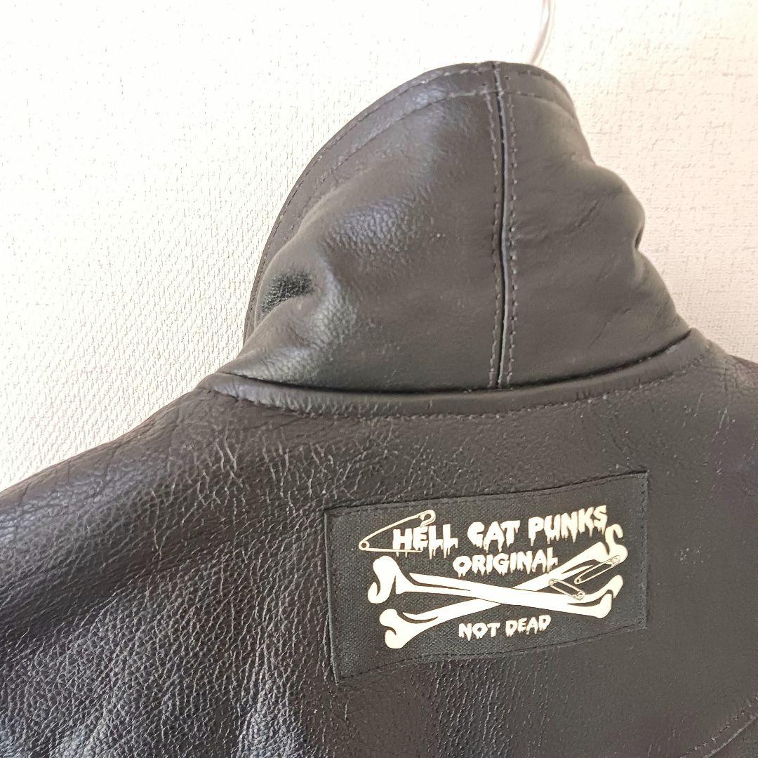 HELL CAT PUNKS ダブルライダースジャケット　牛革　ブラック　y2k