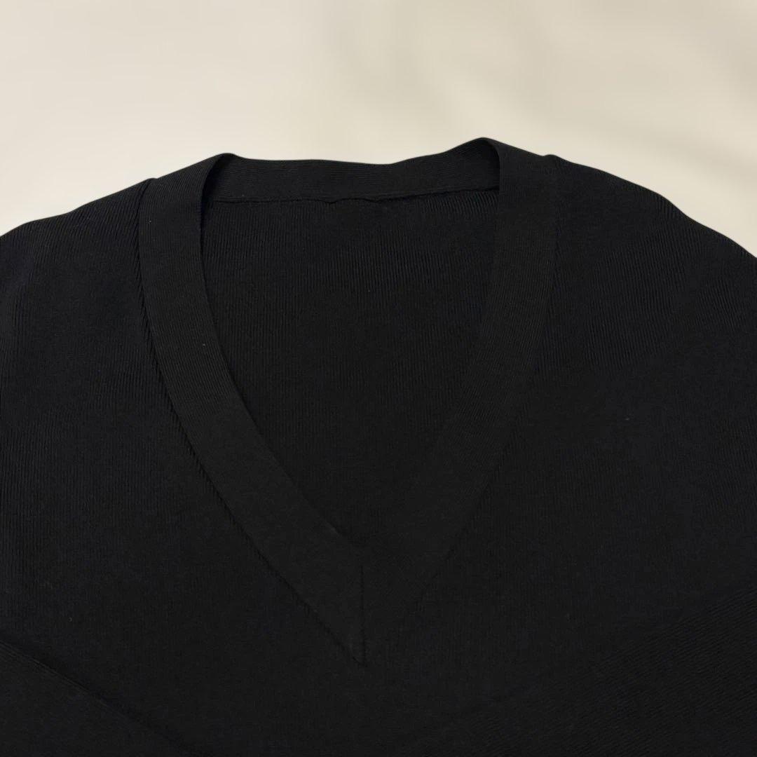 Deuxieme Classe Vネックプルオーバー　ブラック