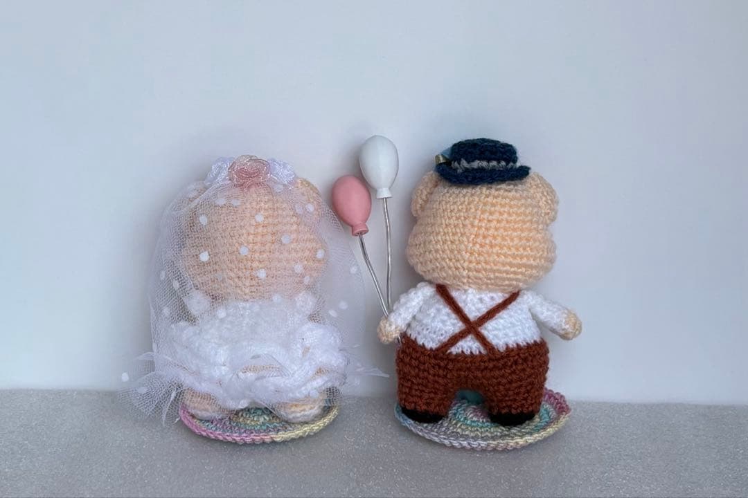 あみぐるみ　ハンドメイド　新郎♡新婦　ぶたさん②【オーダー完成商品】