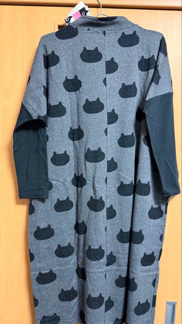 マタノアツコ ワンピース　グレー　M ねこ　ワコール　MATANO ATSUKO