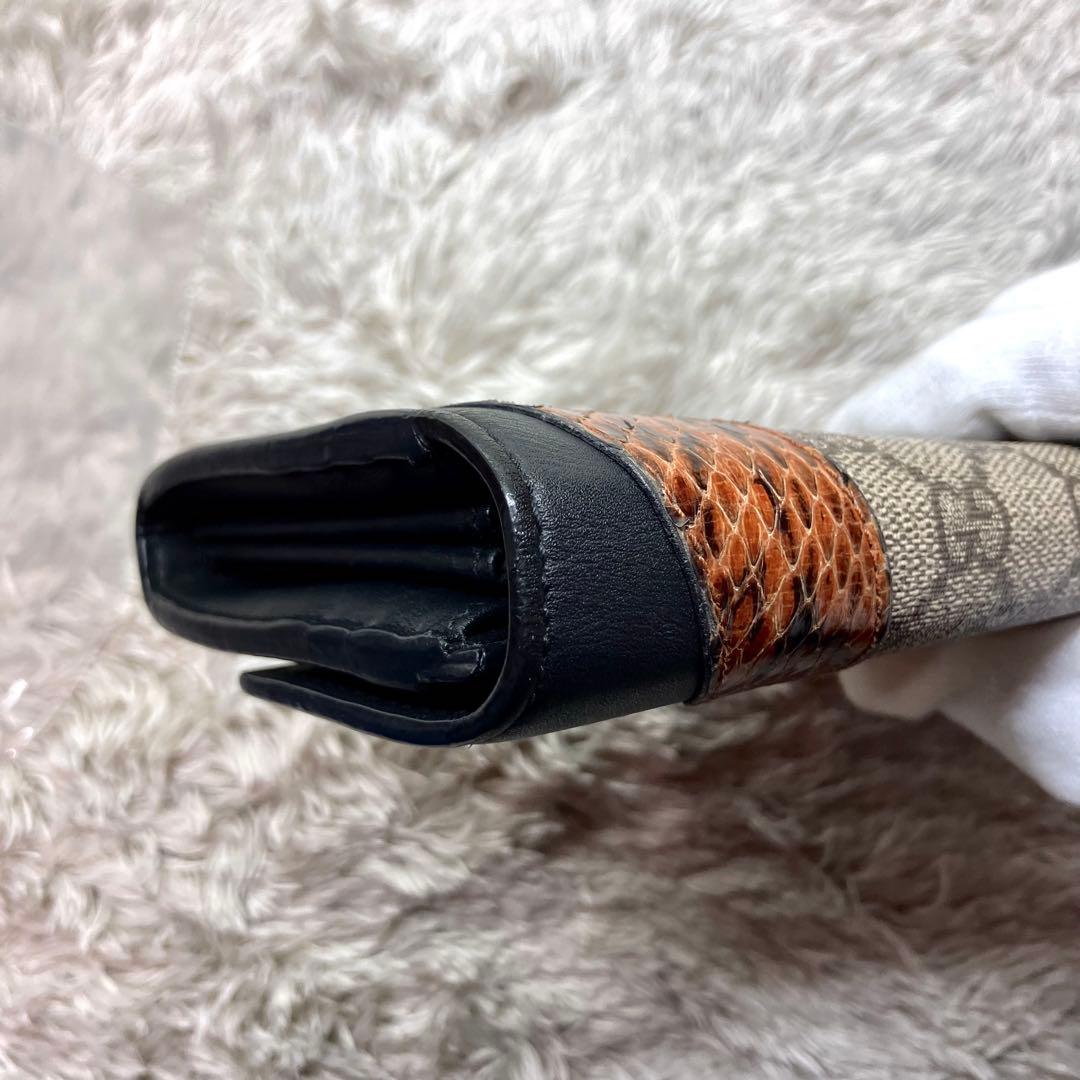 美品✨GUCCI パイソン 切り替え コンチネンタルウォレット 410100