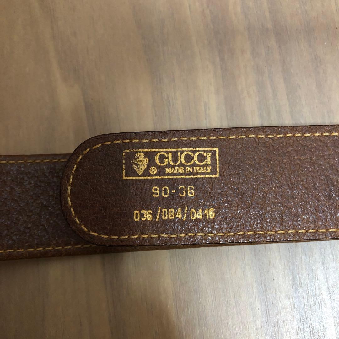 GUCCI グッチ　ベルト　シェリーライン　キャンバス　レザー　GGバックル