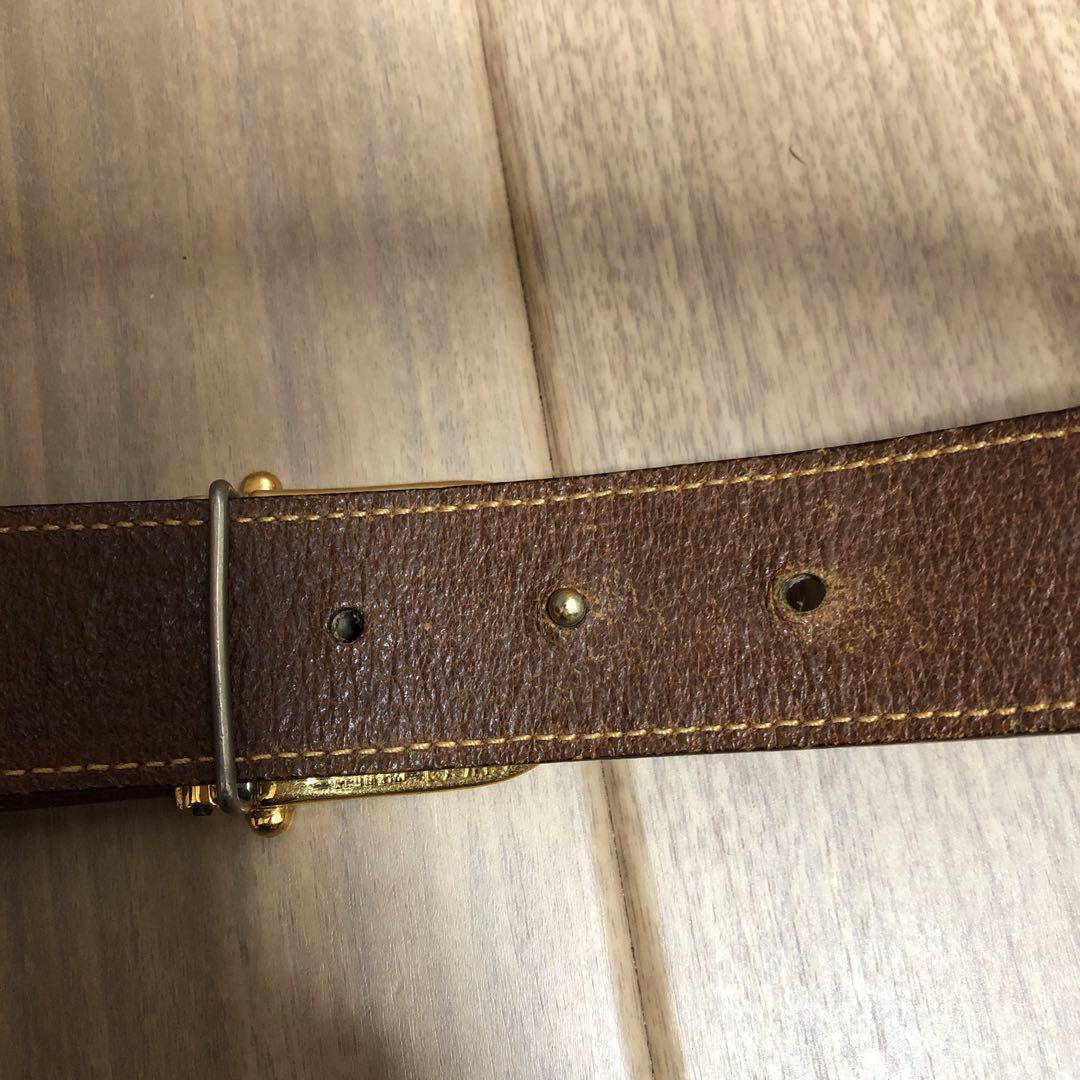 GUCCI グッチ　ベルト　シェリーライン　キャンバス　レザー　GGバックル