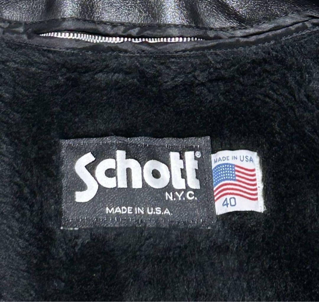 ④schott【40】641ライナー付 米国製◇革ジャンninjaハーレーgpz