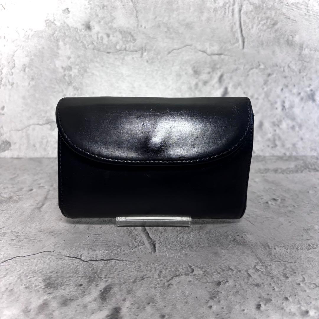 【暇太郎！】ホワイトハウスコックス 3つ折り財布 ブラック 黒 レザー