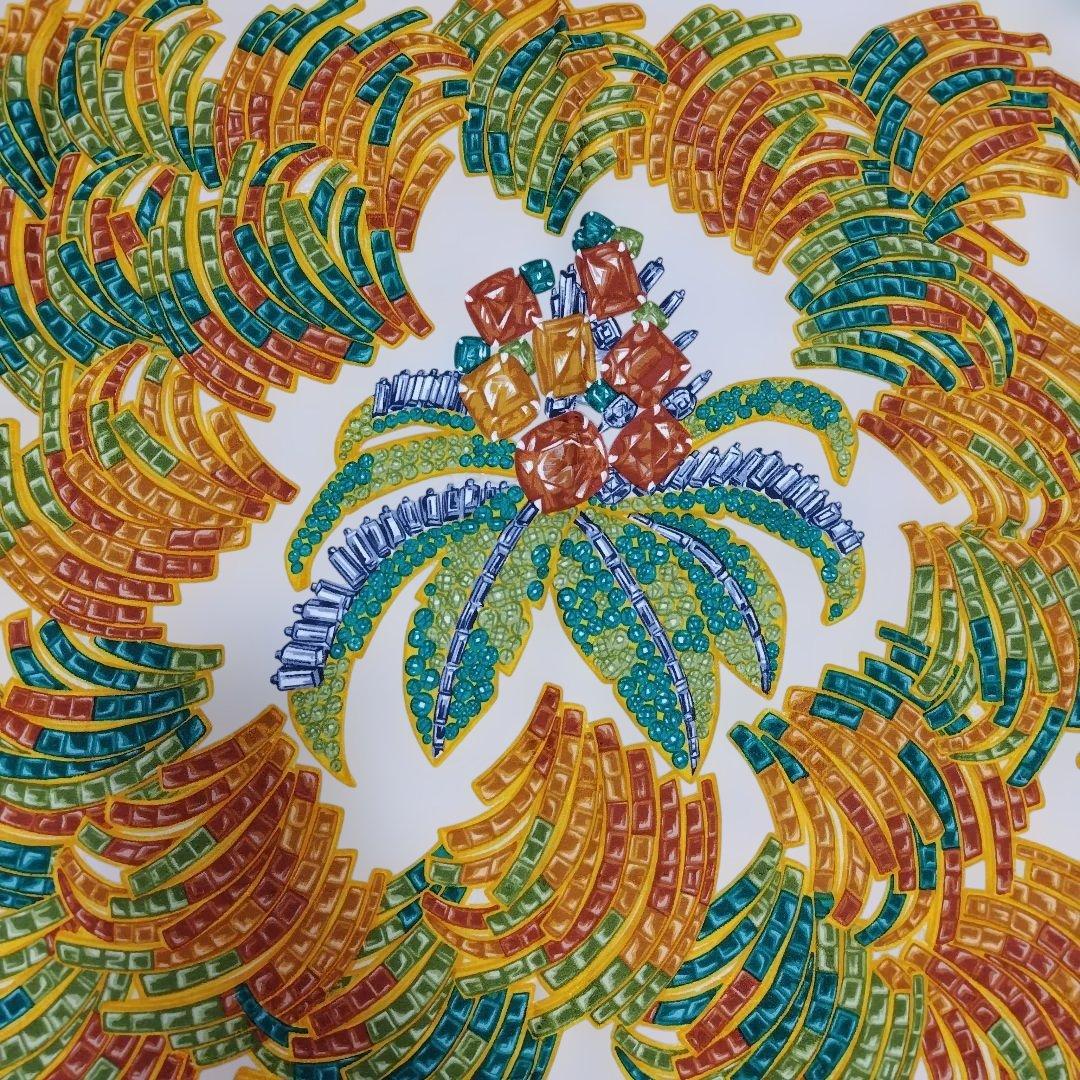 Cartier カルティエ　スカーフ 大判85cm 宝石 フラミンゴ ベージュ