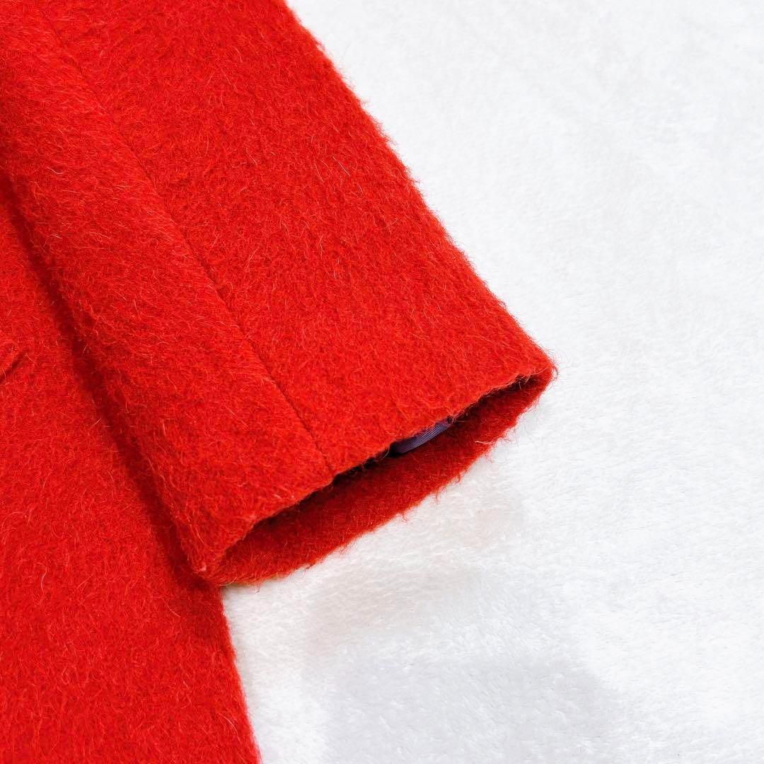 ほぼ未使用✨　マックスマーラ　ロング　コート　赤　40 ウール　アルパカ　モヘヤ