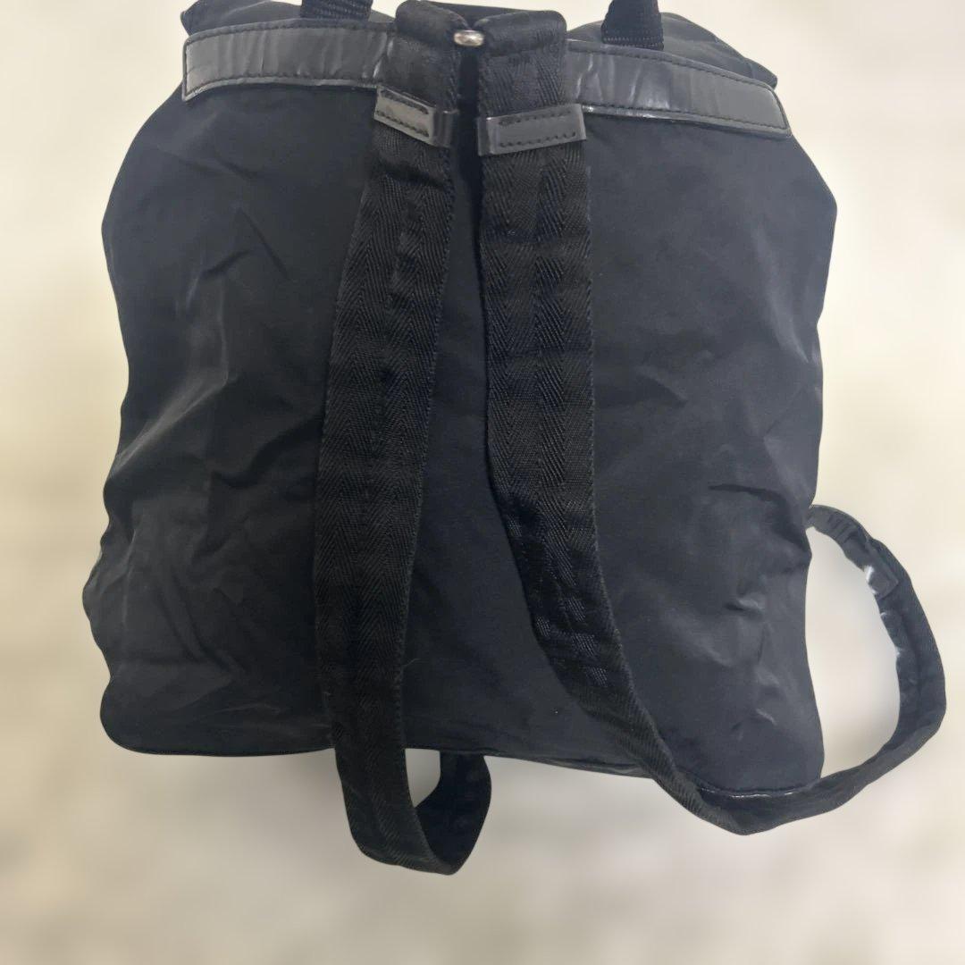 【美品】プラダ バックパック 三角ロゴ 巾着 ナイロン ブラック