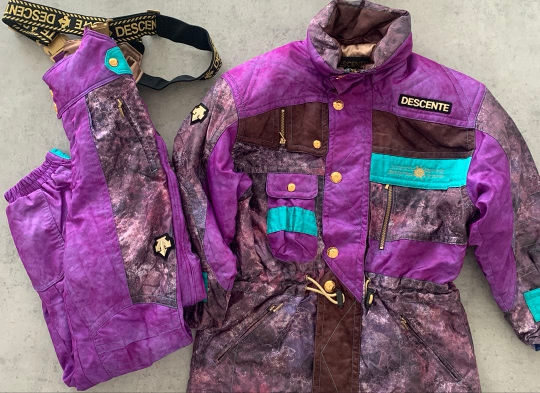 未使用級✨ DESCENTEデサントレトロ スキースノボウェア セットアップ希少