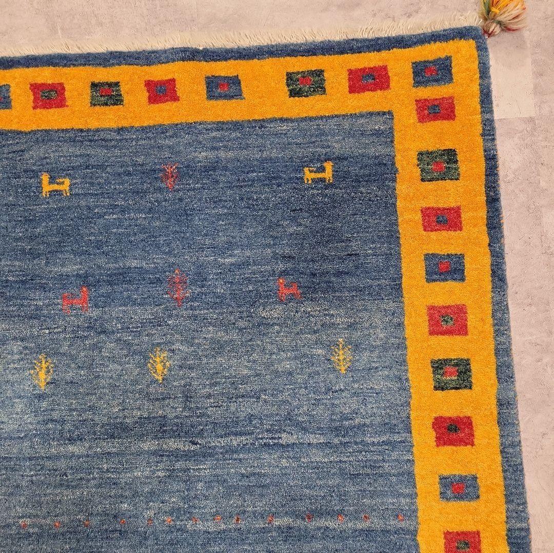 125x85cmペルシャ手織りギャッベ(255)絨毯・じゅうたん・ラグ・マット