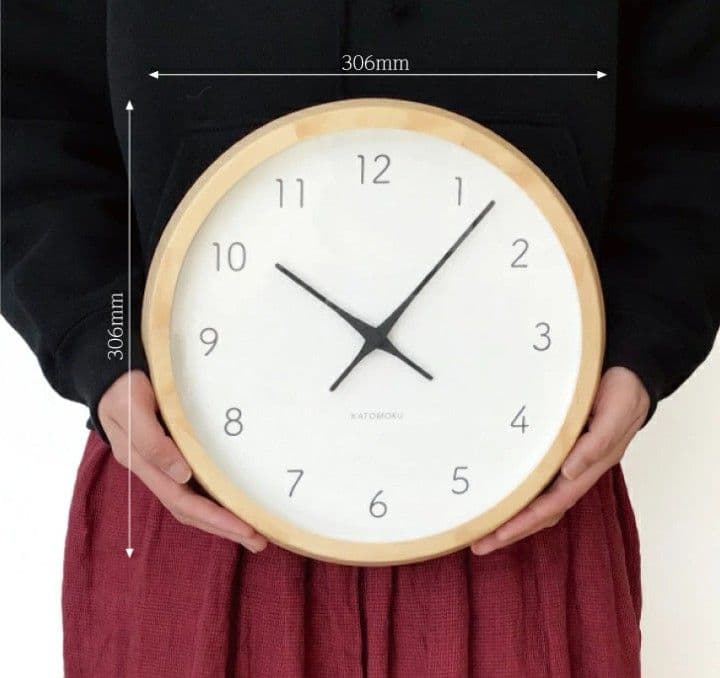 美品 KATOMOKU カトモク muku clock13電波時計 ナチュラル