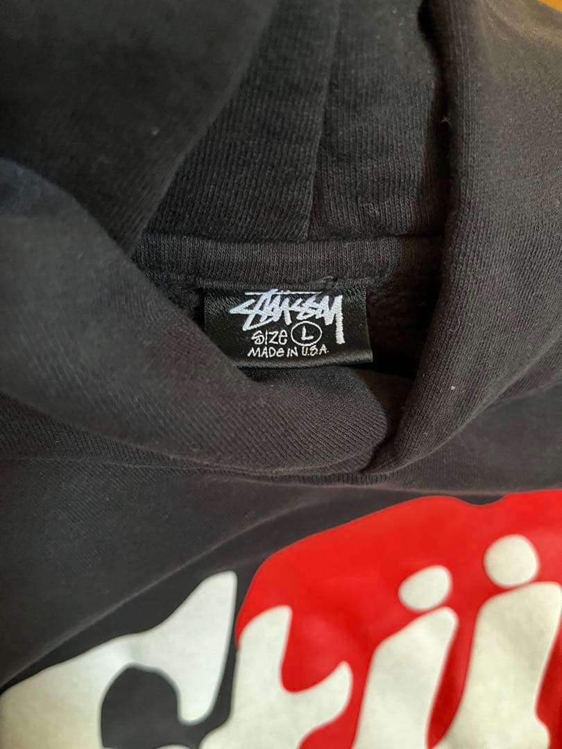 Stüssy ハートロゴ パーカー L 黒