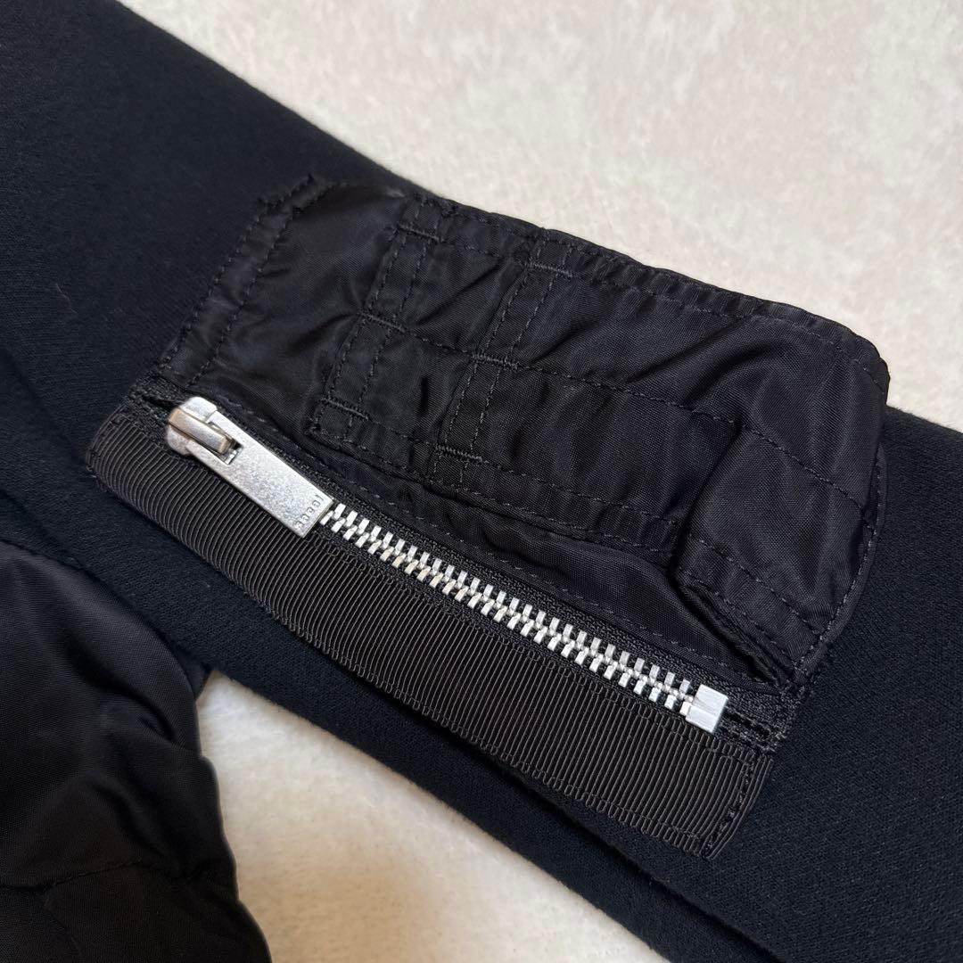 サカイ sacai MA-1ドッキングジップパーカー 1 ブラック 黒