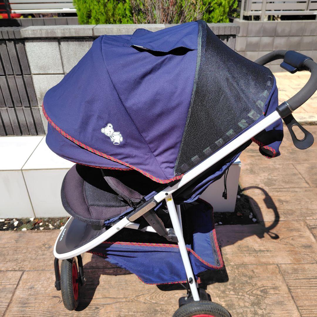 美品　最終価格　ファミリアAprica コラボベビーカー ネイビー/ストライプ