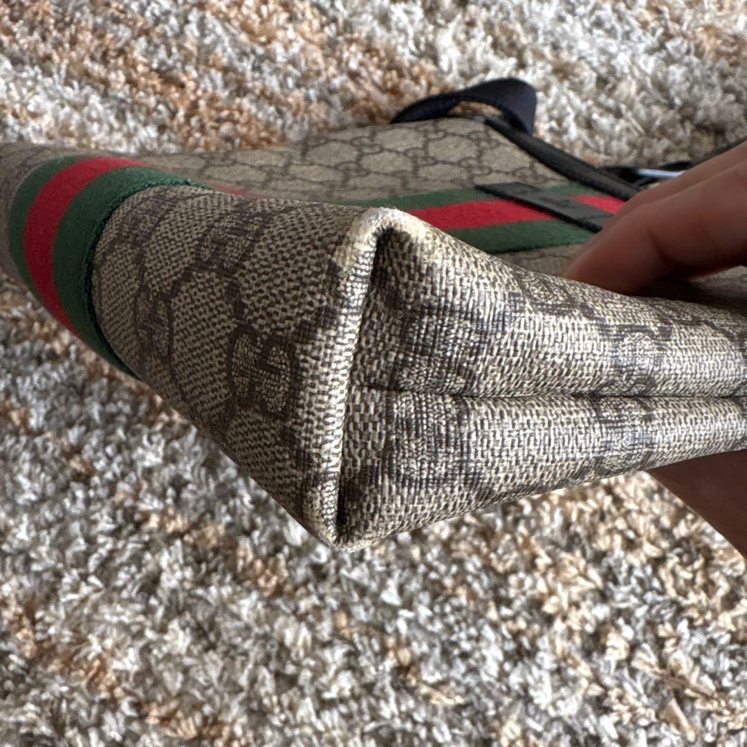GUCCI メッセンジャーバッグ GG スプリーム フラットバッグ ベージュ 柄