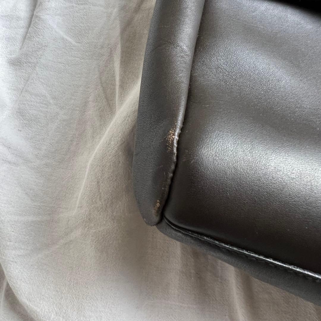 バッグ PRADA leather messenger bag dark brown