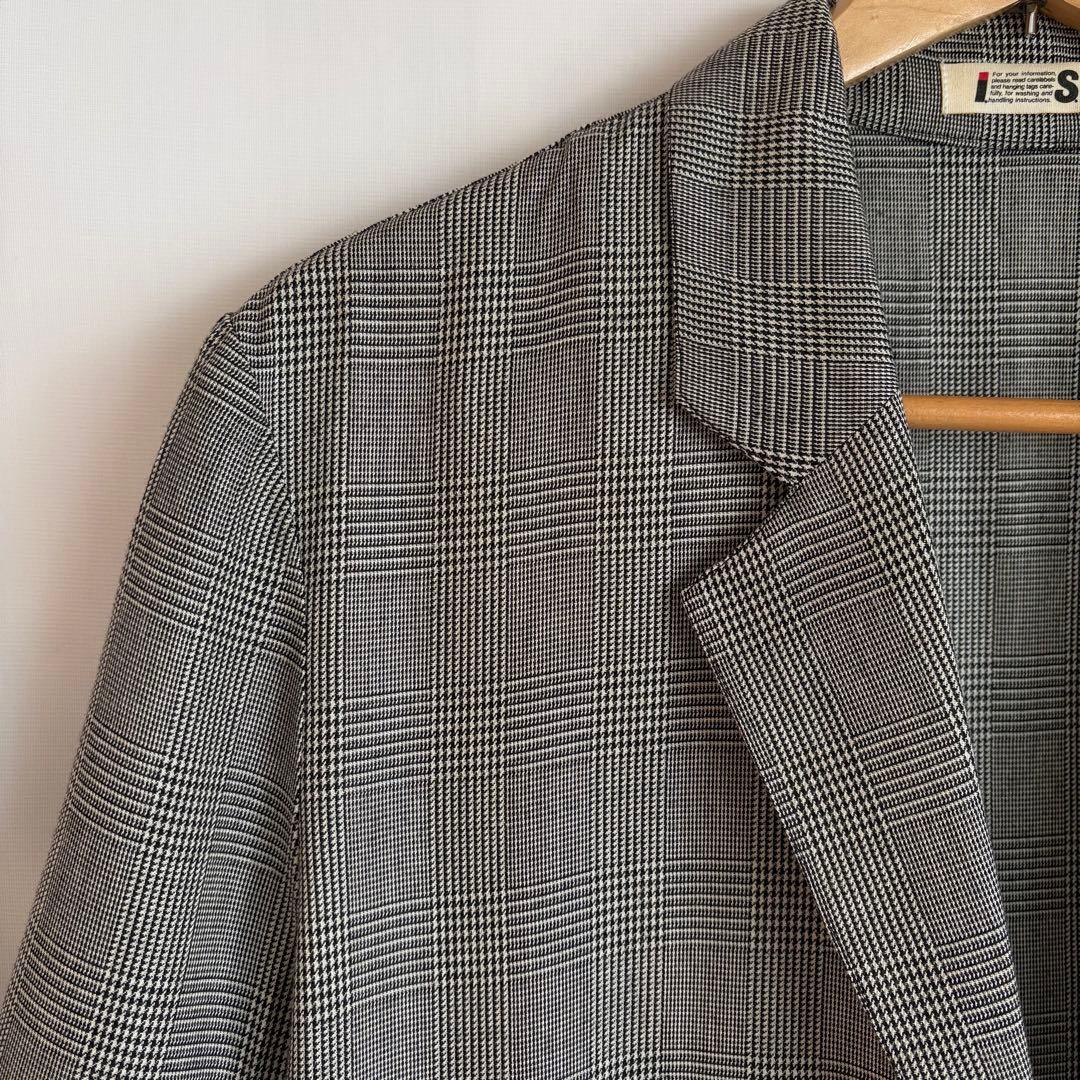 イッセイミヤケ 日本製 グレンチェック ロングコート 9号 テーラード Iライン