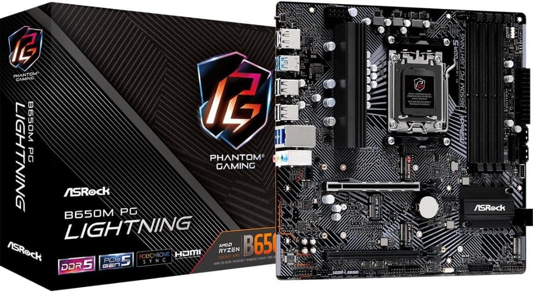 ASRock B650M PG Lightning AM5マザーボード 新品同様