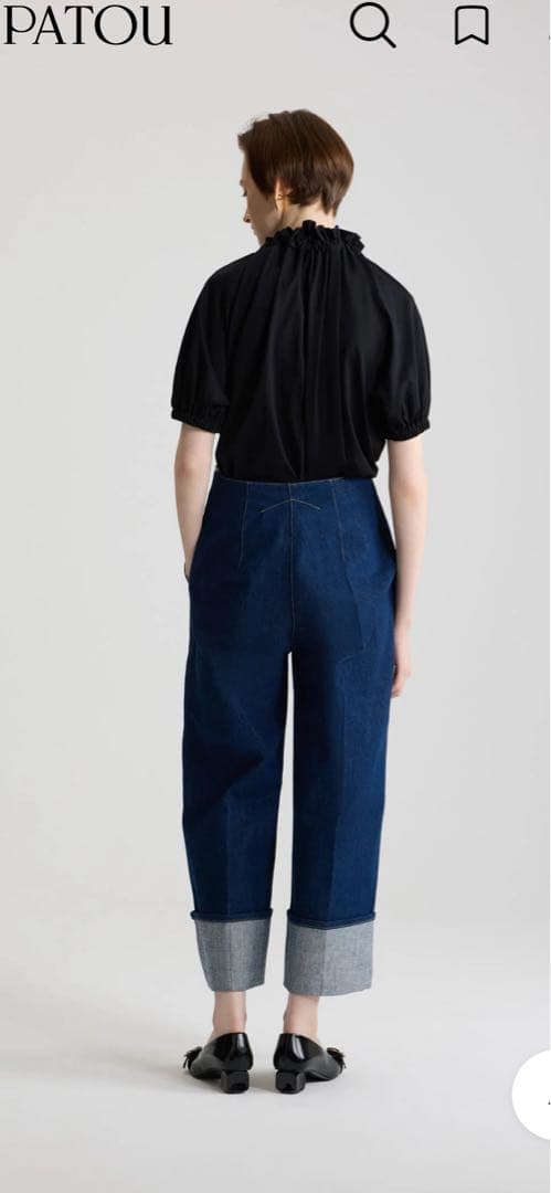 PATOU 黒 フリル付き　カットソー　トップス