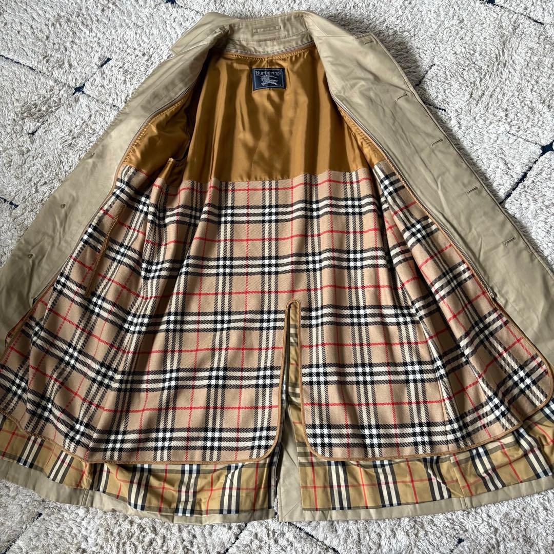 【美品✨】バーバリー　ステンカラーコート　トレンチ　ライナー　チェック ベージュ