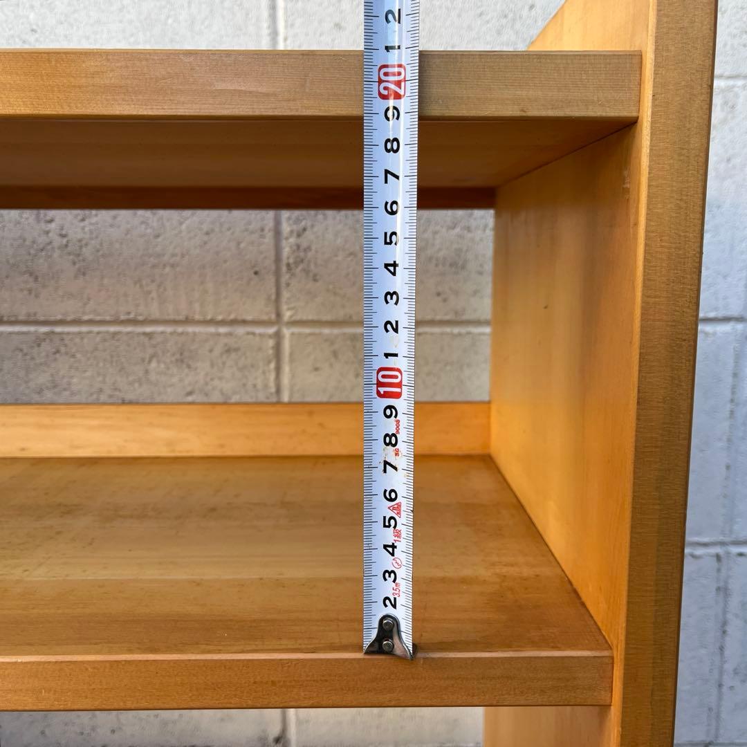 古家具ビンテージ品◾️木製無垢材 三段 ブックシェルフ 本棚 オープンラック