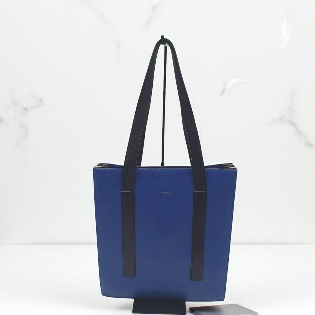 ボールスミス　レザー　トート バッグ　A4 　PAUL　SMITH　青