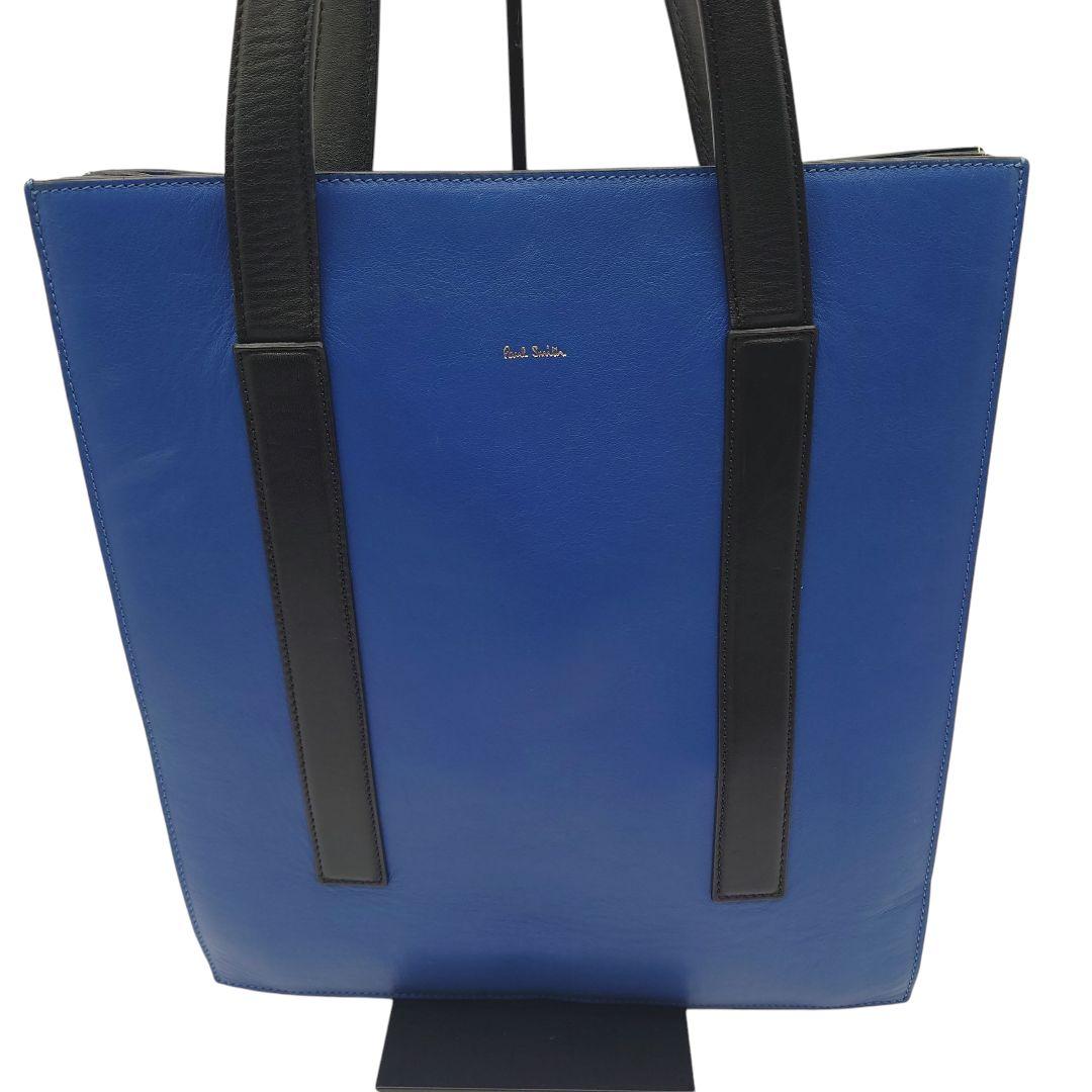 ボールスミス　レザー　トート バッグ　A4 　PAUL　SMITH　青