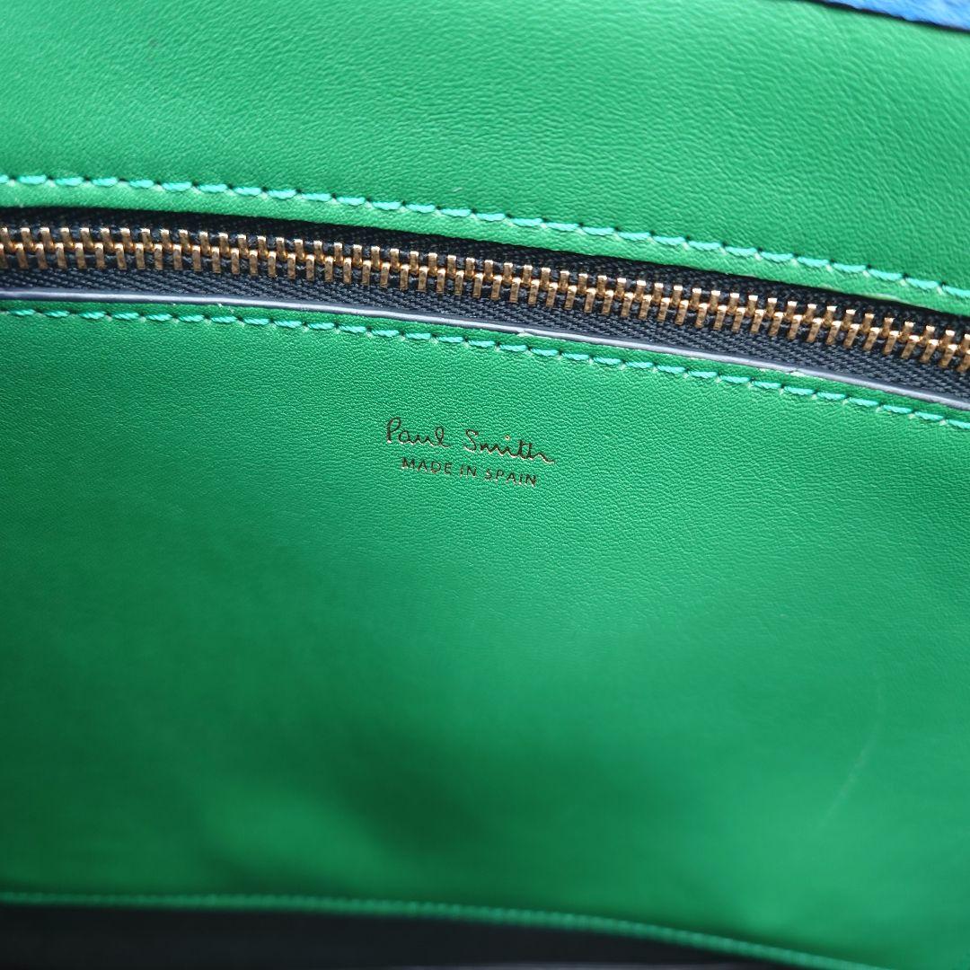 ボールスミス　レザー　トート バッグ　A4 　PAUL　SMITH　青