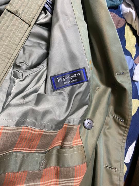 古着　YEVSSAINTLAURENT  イヴサンローラン　トレンチコート玉虫色
