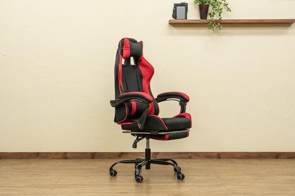【新品・送料無料】フルフラットメッシュレーシングチェア　BK/BL/GR/RD
